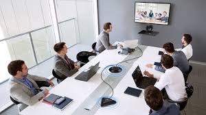 Conference Room with table speakerphones and display