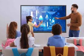 Interactive flat-panel display in collaborative session