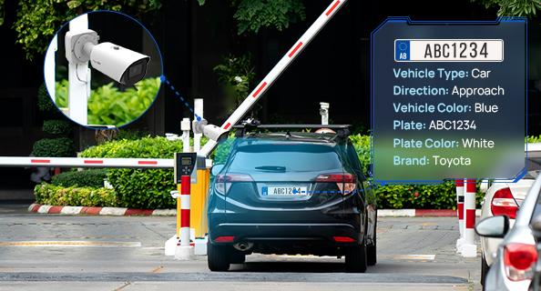 Automatic number plate recognition at a gate