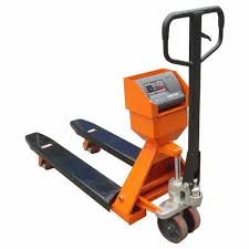 Pallet jack with integrated digital weighing display